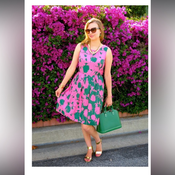 Mini Boden Dresses & Skirts - Boden Silk Blend Green & Pink Floral Dress Size 12R